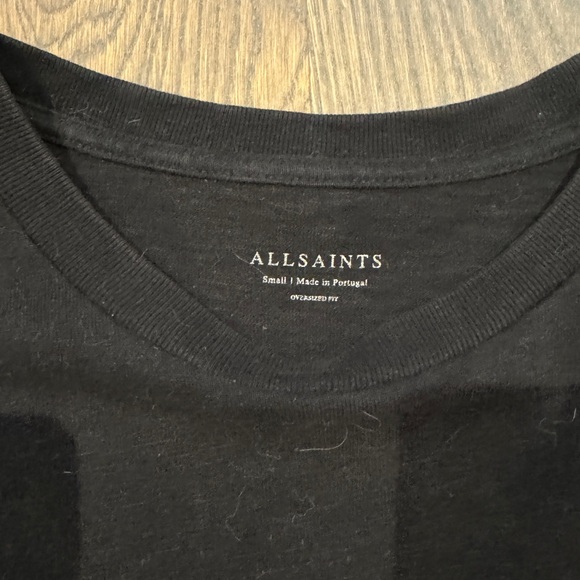 Allsaints Oversized Crew Heavyweight Long Sleeve Black vintage - Picture 2 of 3